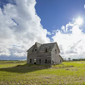 Dilapidated House On The Prairies; Winnipeg, Manitoba, Canada