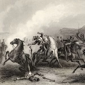 Encounter Between Lieutenant Hills And A Body Of Sepoy Cavalry James Hills 1833 To 1919 Welsh Second Lieutenant In The Bengal Horse Artillery Recipient Of The Victoria Cross For Gallantry From The History Of The Indian Mutiny Published 1858