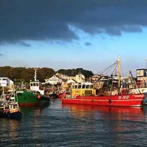 Greencastle, County Donegal, Ireland; Boats In Harbour