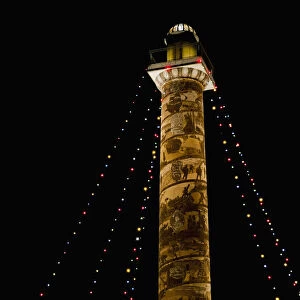 Holiday Lights Brighten The Astoria Column; Astoria, Oregon, United States Of America