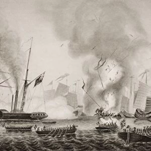 The Hon. East India Companys Steamer Nemesis And The Boats Of The Sulpher, Calliope, Larne And Starling Destroying The Chinese War Junks In Ansons Bay. January 7, 1841. Engraved By G. Greatbach After G. W. Terry. From Englands Battles By Sea And Land By Lieut Col Williams, The London Printing And Publishing Company Circa 1890S