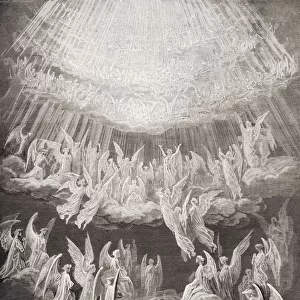 Illustration For Paradiso By Dante Alighieri Canto Xxvii Lines 1 To 4 Glory To The Father To The Son And To The Holy Spirit By Gustave Dore 1832-1883 French Artist And Illustrator