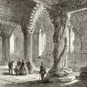 Interior Of Rosslyn Chapel At Roslin Scotland. From The National And Domestic History Of England By William Aubrey Published London Circa 1890