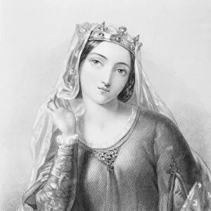 Isabella Of Angouleme, 1188-1246. Queen Of King John Of England. Engraved By B. Eyles After A. Bonvier. From The Book The Queens Of England, Volume I By Sydney Wilmot. Published London Circa. 1890