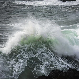 A Large Wave Breaks; Manzanita, Oregon, United States Of America
