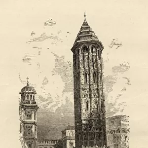 Leaning Tower Saragossa, Spain. From The Book Spanish Pictures By The Rev Samuel Manning, Published 1870