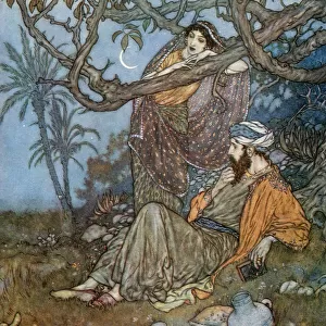 Here With A Little Bread Beneath The Bough, A Flask Of Wine, A Book Of Verse - And Thou Beside Me Singing In The Wilderness Oh, Wilderness Were Paradise Enow! Illustration By Edmund Dulac F Rom The Rubaiyat Of Omar Khayyam, Published 1909