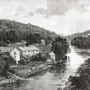 Llangollen, Denbighshire, Wales, seen here in the 19th century. From Welsh Pictures, published 1880