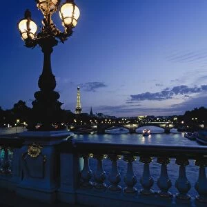 Looking From The Pont Alexandre Iii Down The Seine To The Eiffel Tower