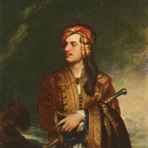 Lord Byron In Albanian Dress After The Painting By Thomas Phillips In 1813. George Gordon Byron, 6th Baron Byron, Later George Gordon Noel, 6th Baron Byron, 1788