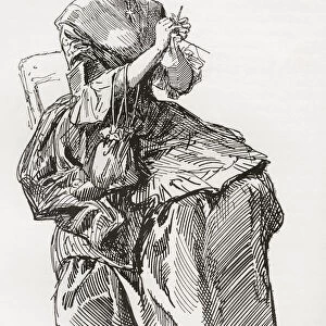 Madame Defarge. Illustration By Harry Furniss For The Charles Dickens Novel A Tale Of Two Cities From The Testimonial Edition, Published 1910
