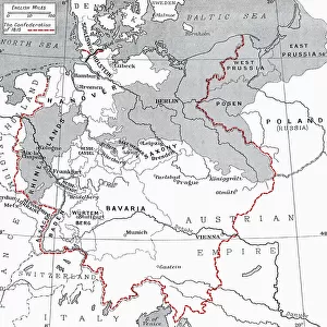 Map Of Germany In 1815. From The Book Europe In The Nineteenth Century An Outline History, Published 1916