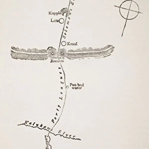 Map To King Solomons Mines, Extrapolated From The Original In Allan Quartermains Possession Which Had Been Drawn In His Own Blood By Dom Jose Da Silvestra In 1590. From King Solomons Mines By H. Rider Haggard, Published London, 1886