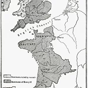 Map Showing The French Dominions Of Henry Ii. Illustrated Easy Stories From English History