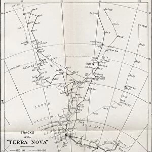 Map Showing The Tracks Of Robert Falcon Scotts Terra Nova Expedition 1910 To 1913. From South With Scott By Rear Admiral E. R. G. R. Evans