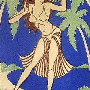 Matchbook Hula Girl, Hawaii, circa 1955