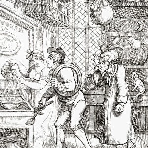 A New Cock Wanted, Or Work For The Plumber, After Thomas Rowlandson, 1810. From Illustrierte Sittengeschichte Vom Mittelalter Bis Zur Gegenwart By Eduard Fuchs, Published 1909