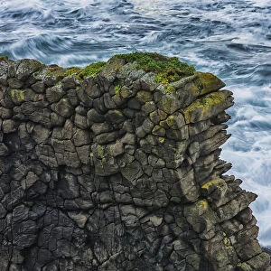 An Old Horizontal Lava Flow Creates A Wall Of Hexagonal Rocks Along The Strandir Coast Which Is Located In The West Fjords Of Northwest Iceland; Iceland