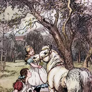 In The Orchard. Illustration By Lucy Kemp Welch From The Book Black Beauty By A. Sewell Published 1915