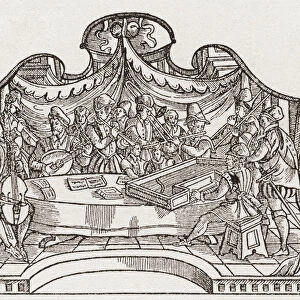 An Orchestra From The Tudor Period In England. From A Contemporary Print