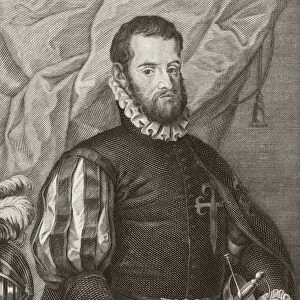 Pedro Menendez De Aviles 1519 To 1574. Spanish Admiral, Founder Of St Augustine, Florida, And First Governor Of Florida. After A Work By Francisco De Paula Mart
