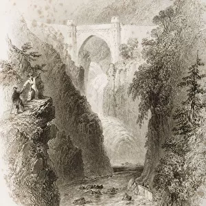 Phoul A Phuca Falls, Ireland. Drawn By W. H. Bartlett, Engraved By J. Cousen. From "The Scenery And Antiquities Of Ireland"By N. P. Willis And J. Stirling Coyne. Illustrated From Drawings By W. H. Bartlett. Published London C. 1841