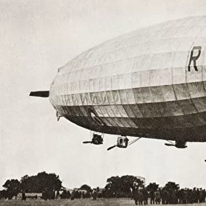 The R34, Rigid Airship, Landing At Pulham, Norfolk, England, July 13Th 1918, After Its First Return Atlantic Crossing. From The Story Of 25 Eventful Years In Pictures, Published 1935