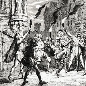 The Revellers Engraving By George Cruikshank Dated 1845 Of A Scene From Sir Walter Scotts Novel The Fair Maid Of Perth