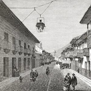 Royal Street, Bogota, Columbia, South America, In The 19Th Century. From El Mundo En La Mano Published 1875