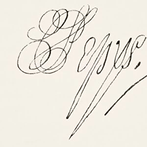 Samuel Pepys 1633 To 1703 English Diarist And Naval Administrator. His Signature. From The National And Domestic History Of England By William Aubrey Published London Circa 1890
