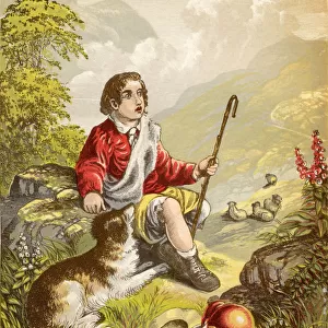 The Shepherd Boy In The Valley Of Humiliation. Illustration By A. f. lydon. From The Book The Pilgrims Progress By John Bunyan Published C. 1880