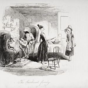 The Smallweed Family. Illustration By Phiz (Hablot Knight Browne) 1815-1882. From The Book Bleak House By Charles Dickens. Published London 1853