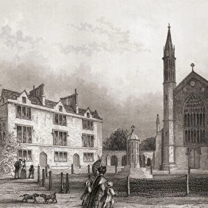 St Katherines Church, Regents Park, London, England, 19th century. From The History of London: Illustrated by Views in London and Westminster, published c. 1838