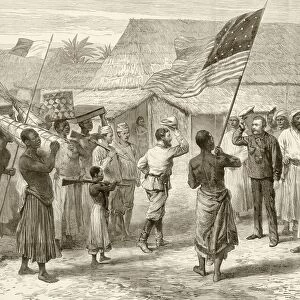 Stanley Meets With Livingstone At Ujiji On The Shores Of Lake Tanganyika November 19, 1871. After An Illustration In The Illustrated London News, August 10, 1872