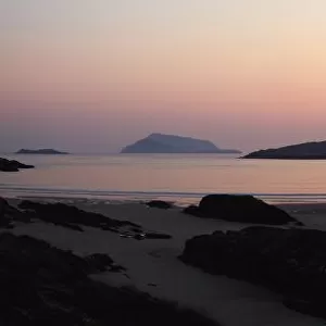 Sunset Over Beach; Derrynane Beach, County Kerry, Ireland