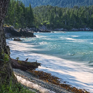 The Surf Pounds The Shoreline; Haida Gwaii, British Columbia, Canada