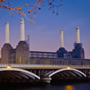 UK, England, View of Battersea Power Station from Chelsea Bridge; London