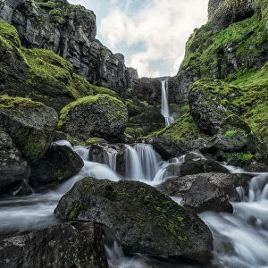 An Unnamed Stream Flows Over A Cliff Face Creating A Beautiful Waterfall After A Period Of Heavy Rains; Iceland