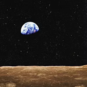 View Of Earth From The Moons Surface