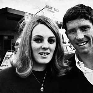 Alan Ball. Everton and England right winger Alan Ball pictured with his fiancee Leslie