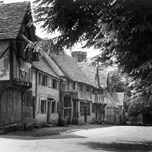 Fine old half-timbered houses in the village of Chiddingstone, Kent Circa 1935