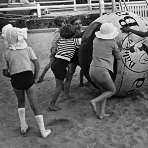 A game of push-ball on the sands at Deauville, Northern France