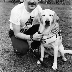 The Great North Run 27 June 1982 - Blind athlete Paul Hann is re-united with his dog Whig