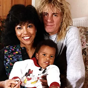 Linda Lewis with boyfriend Saul and son Jesse - October 1989