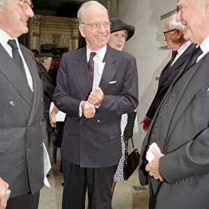 Memorial service for former Daily Mail editor Sir David English. Pictured, Rupert Murdoch