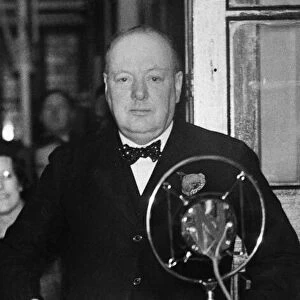 Mr Winston Churchill seen here at the Dingle Lane School addressing a meeting in support