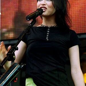 Party in the Park - Andrea Corr of The Corrs July 1999 performing to an audience