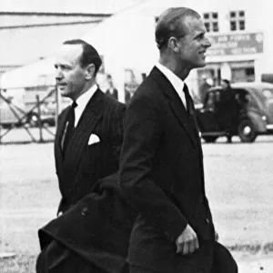 Prince Philip with Private Secretary Lieutenant Commander Michael Parker in Gibraltar