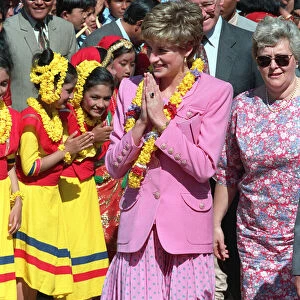 PRINCESS OF WALES AND BARONESS LYNDA CHALKER DURING VISIT TO NEPAL 1993