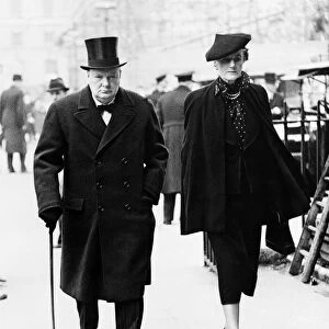 Sir Winston Churchill and Wife Lady Clementine Churchill. circa 1937